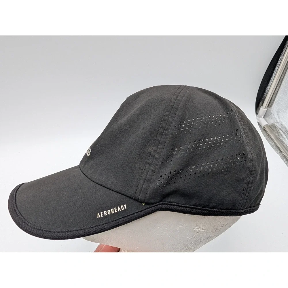 Adidas Aeroready Running Hat Black Reflective Adjustable Training Cap RN 90288